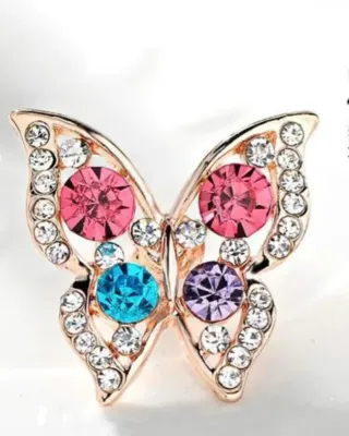 Zirconia Butterfly Charm Hijab Pin/Brooch